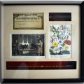 C05. Framed opium tax stamp shadowbox. 